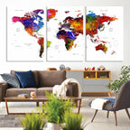 World Map Canvas Print | Detailed Map of the World Wall Art