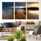 Serene Lake Pier at Sunset Canvas Print | Landscape Wall Art | Ready to Hang