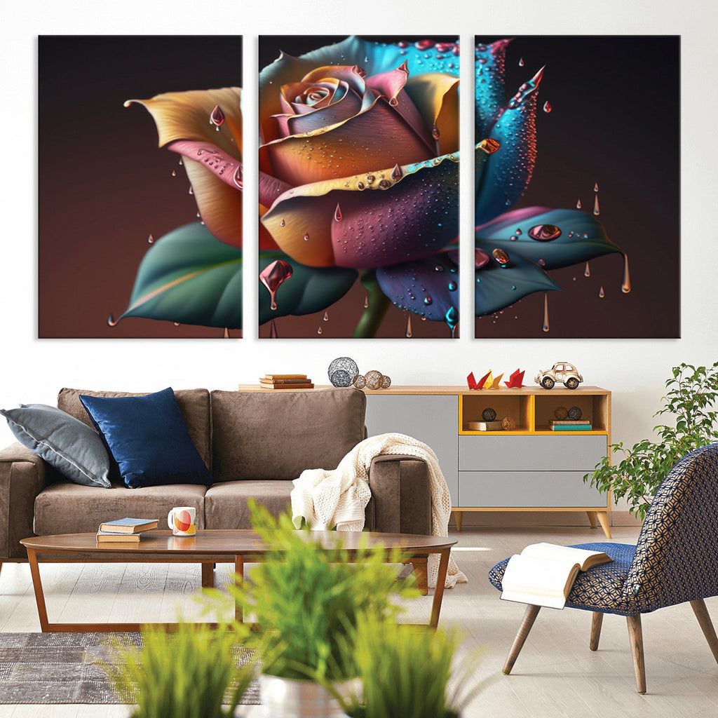 Abstract Rose Wall Art Canvas Print