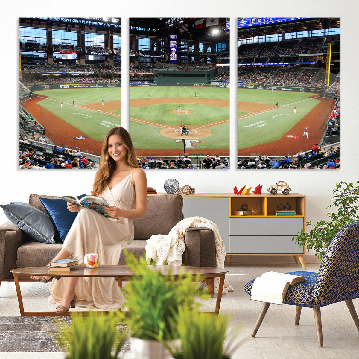 Texas Rangers Baseball Team Print, Arlington Globe Life Field Stadium Wall Art