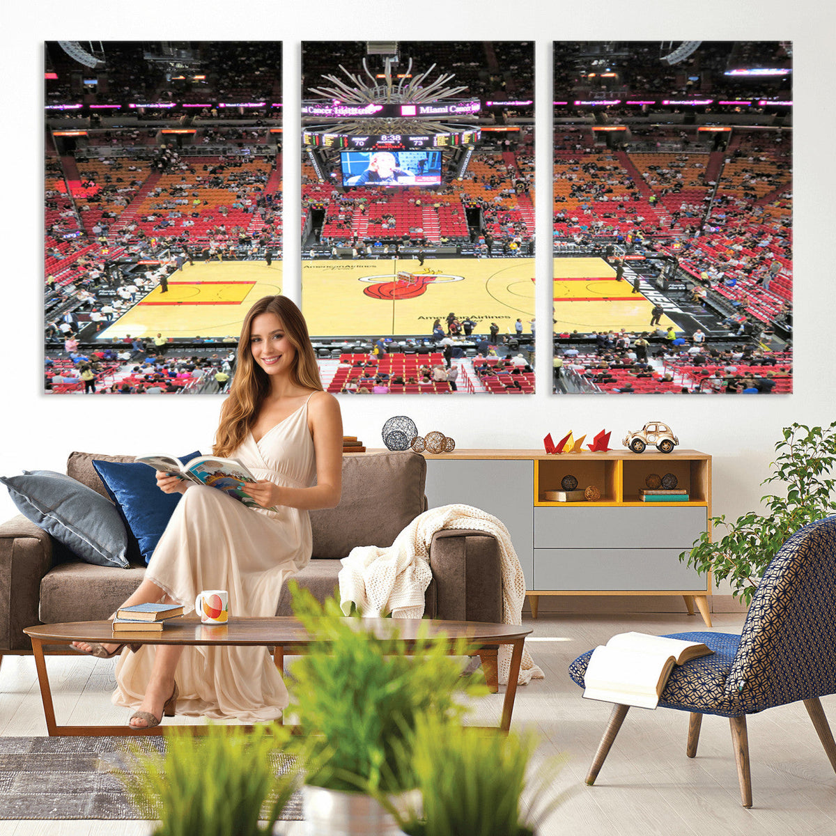 Miami Heat Basketball Team Print Wall Art, Kaseya Center