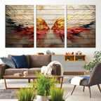 Abstract Angel Wings Canvas Wall Art, Modern Angelic Wings Decor, Framed and Ready to Hang