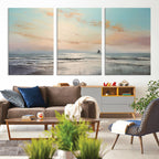 Abstract Ocean Wall Art, Boat Wall Art Canvas Print