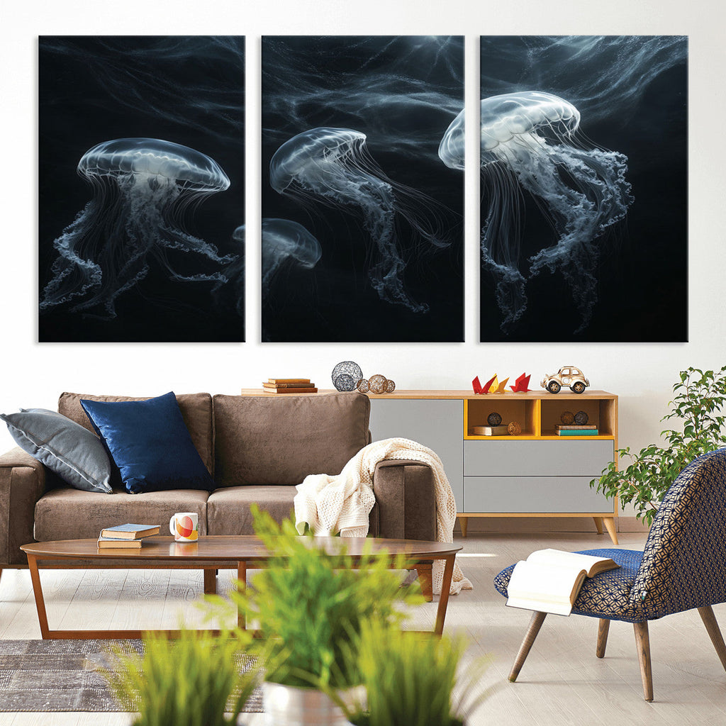 Jellyfish Wall Art Canvas Print, Elegant Wall Decor
