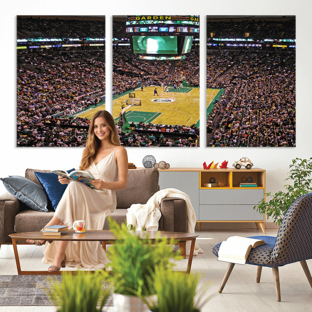 Celtics Game Versus The Timberwolves, Basketball Arena Wall Art