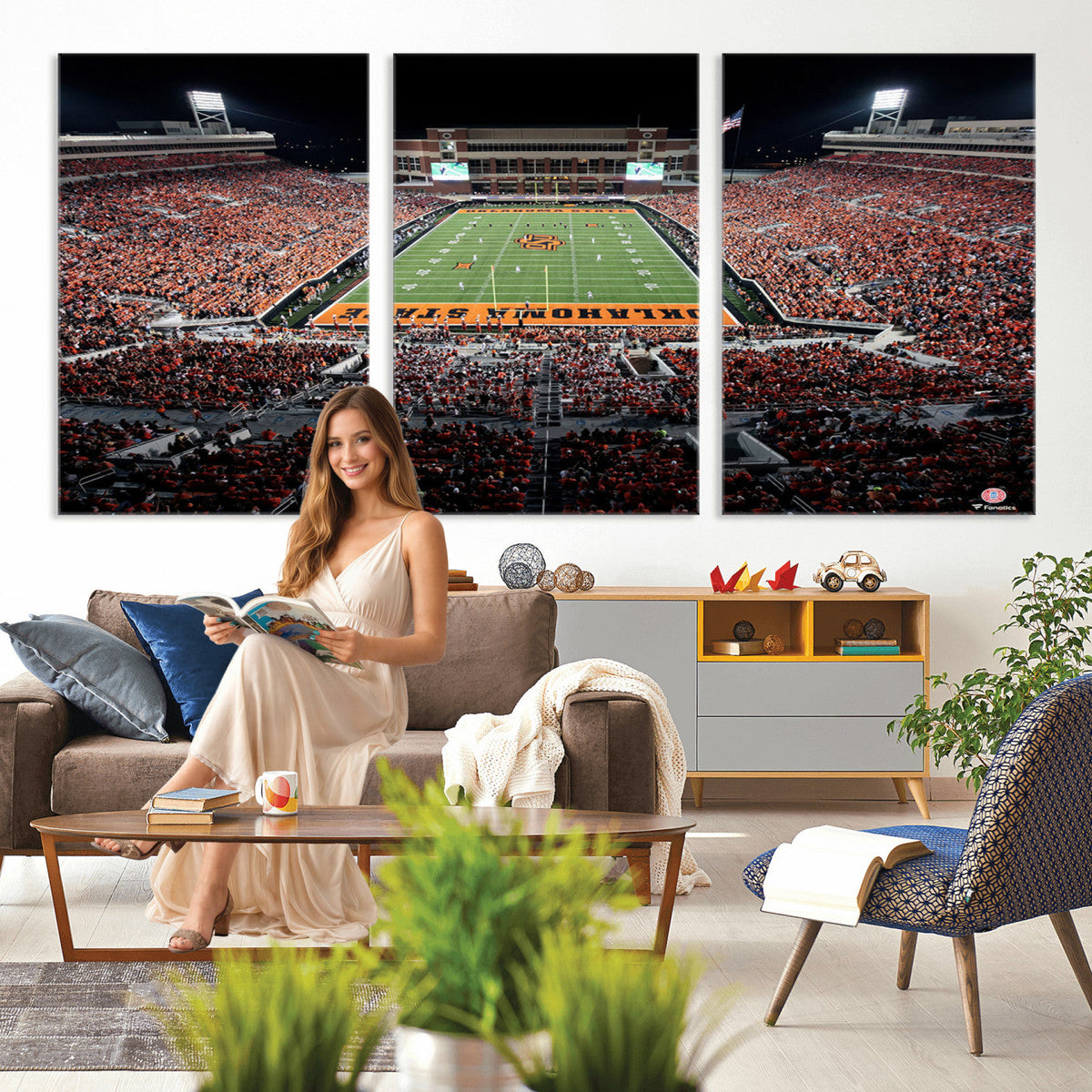 Boone Pickens Stadium Wall Art Oklahoma State Cowboys Print