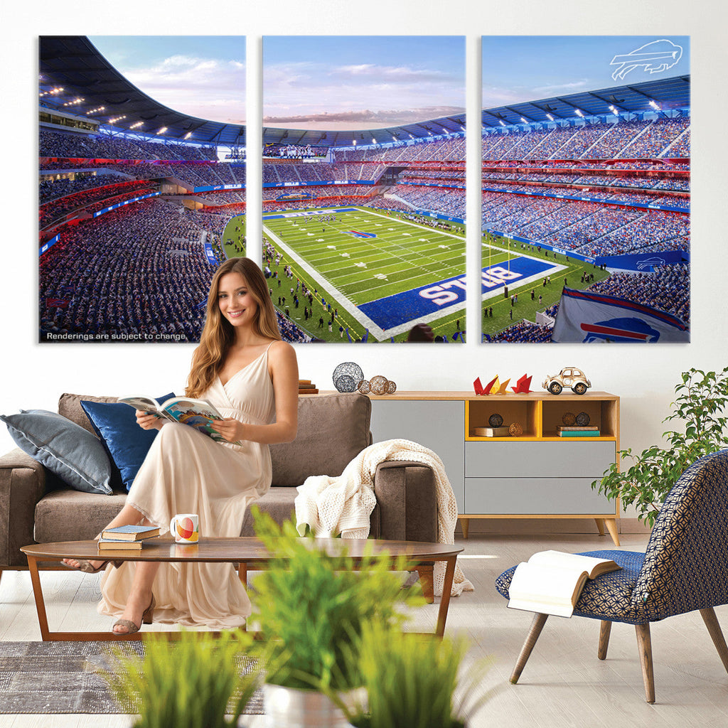 Buffalo Bills Football Team Print Canvas, Buffalo Highmark Stadium