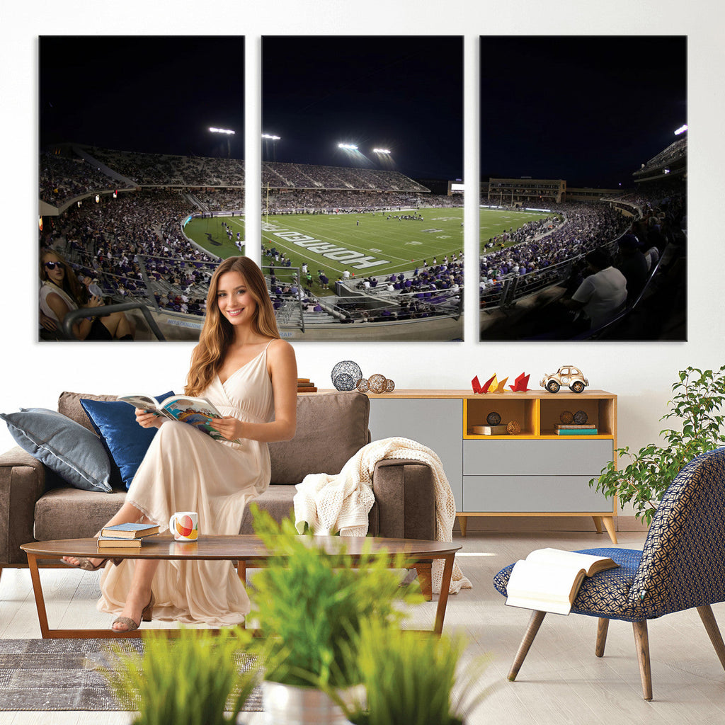 TCU Horned Frogs Football Team Print, Fort Worth Amon G. Carter Stadium