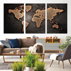 World Map Canvas Print | Framed Travel Map Wall Art for Couples