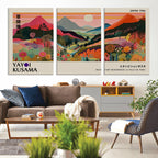Yayoi 1986 Wall Art Print, Vibrant Wabi Sabi Japanese Abstract Design