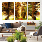 Sunshine in Forest and Trees Wall Art Canvas Print