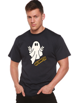 Halloween Ghost Unisex Bamboo Viscose/Organic Cotton Short Sleeve Graphic T-Shirt