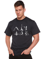 Halloween Skeleton Namaste Men's Bamboo Viscose/Organic Cotton Short Sleeve Graphic T-Shirt