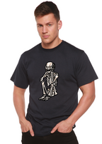Sad Skeleton Halloween Unisex Bamboo Viscose/Organic Cotton Short Sleeve Graphic T-Shirt