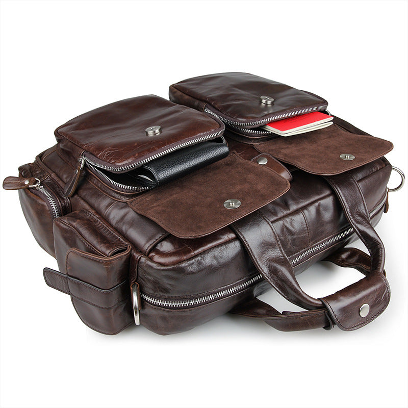 Flash Sale Vintage Leather Messenger Bag Mens Leather Briefcase