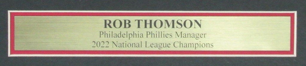 Rob Thomson Autographed/Inscribed 11x14 Photo Phillies Framed Beckett 176543