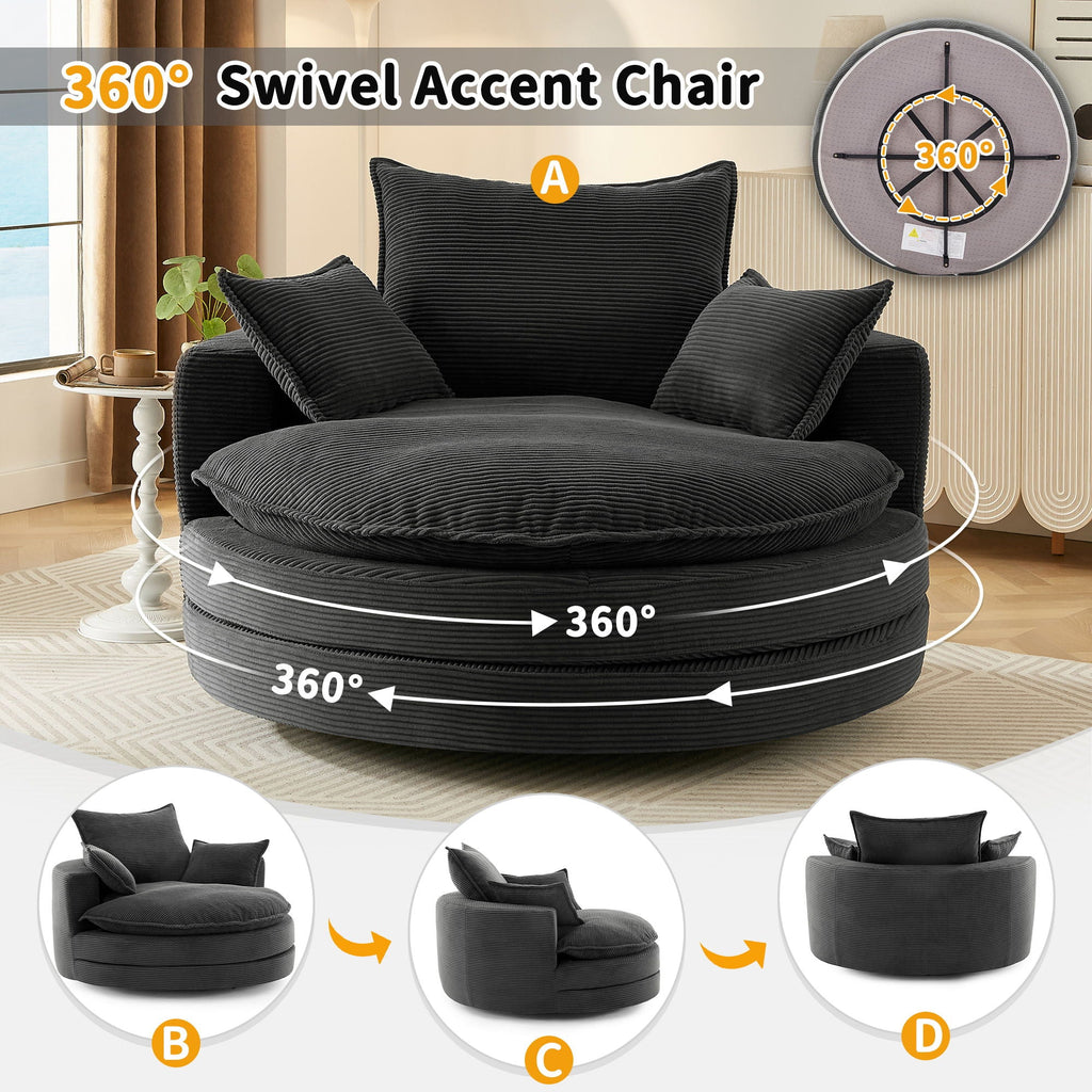 360° Swivel Accent Barrel Chair