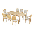 Topmax - Rustic Extendable Dining Table Set With Removable Leaf