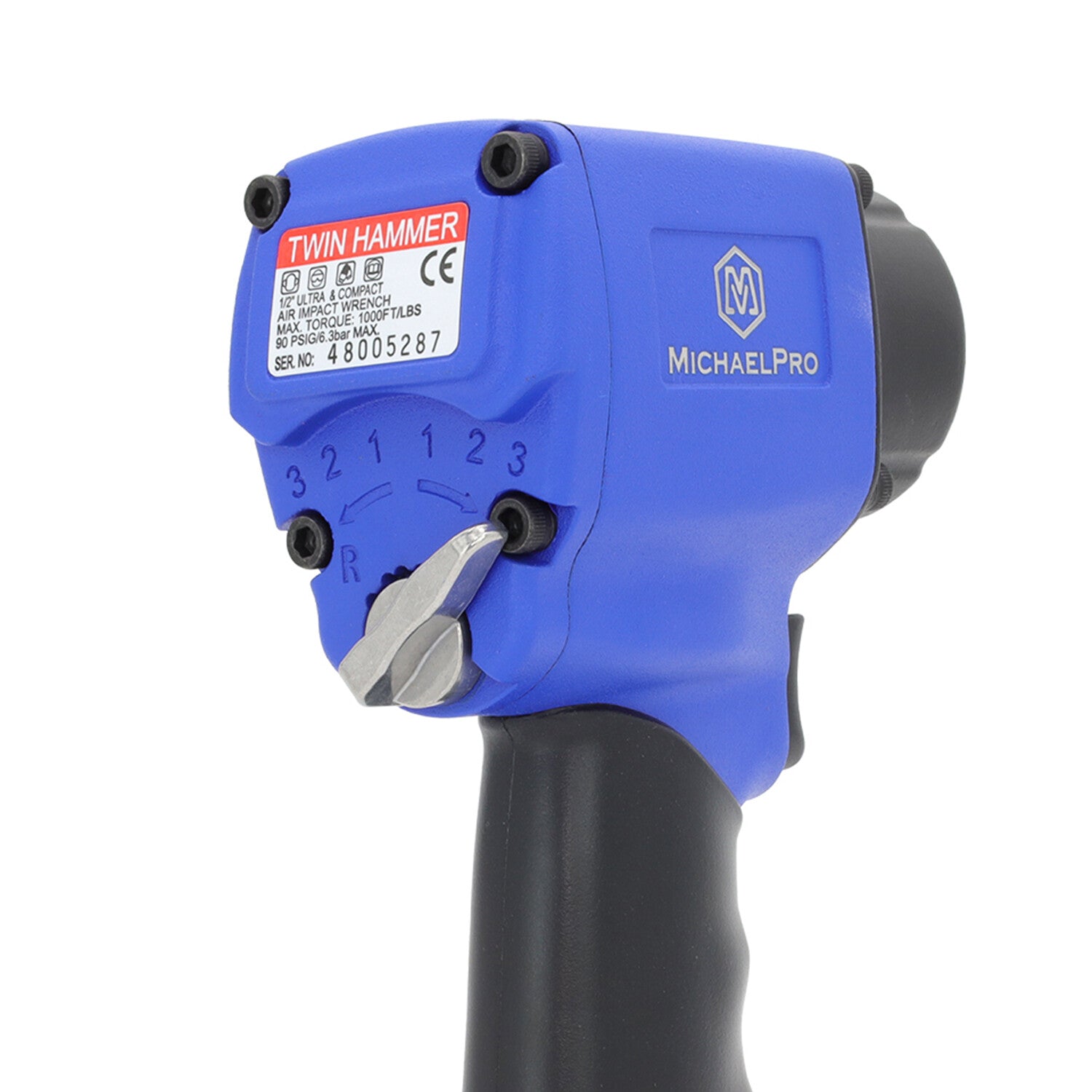 1/2-Inch Drive Mini Air Impact Wrench Powerful 1000 ft-lbs Max Torque Output 9000 RPM