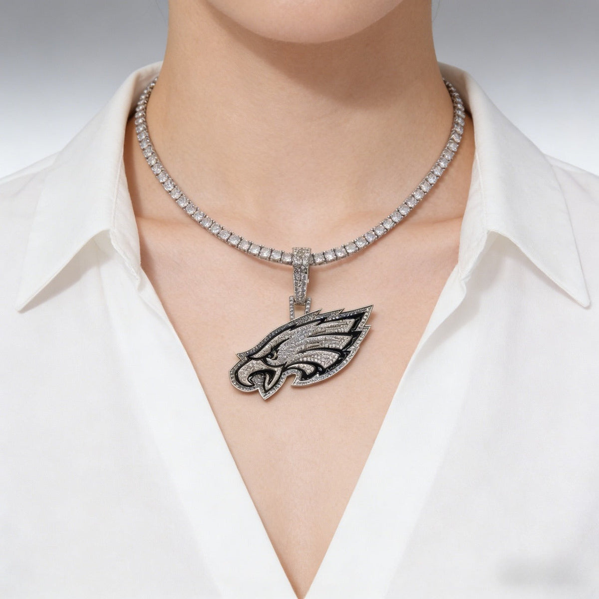 Philadelphia Eagles Zircon Pendant Necklace – Perfect Fan Gift for Game Day & Holidays