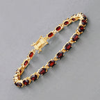11.22 Carat Genuine Garnet .925 Sterling Silver Bracelet