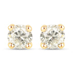 1.01 Carat Genuine LB Diamond 14K Yellow Gold Earrings