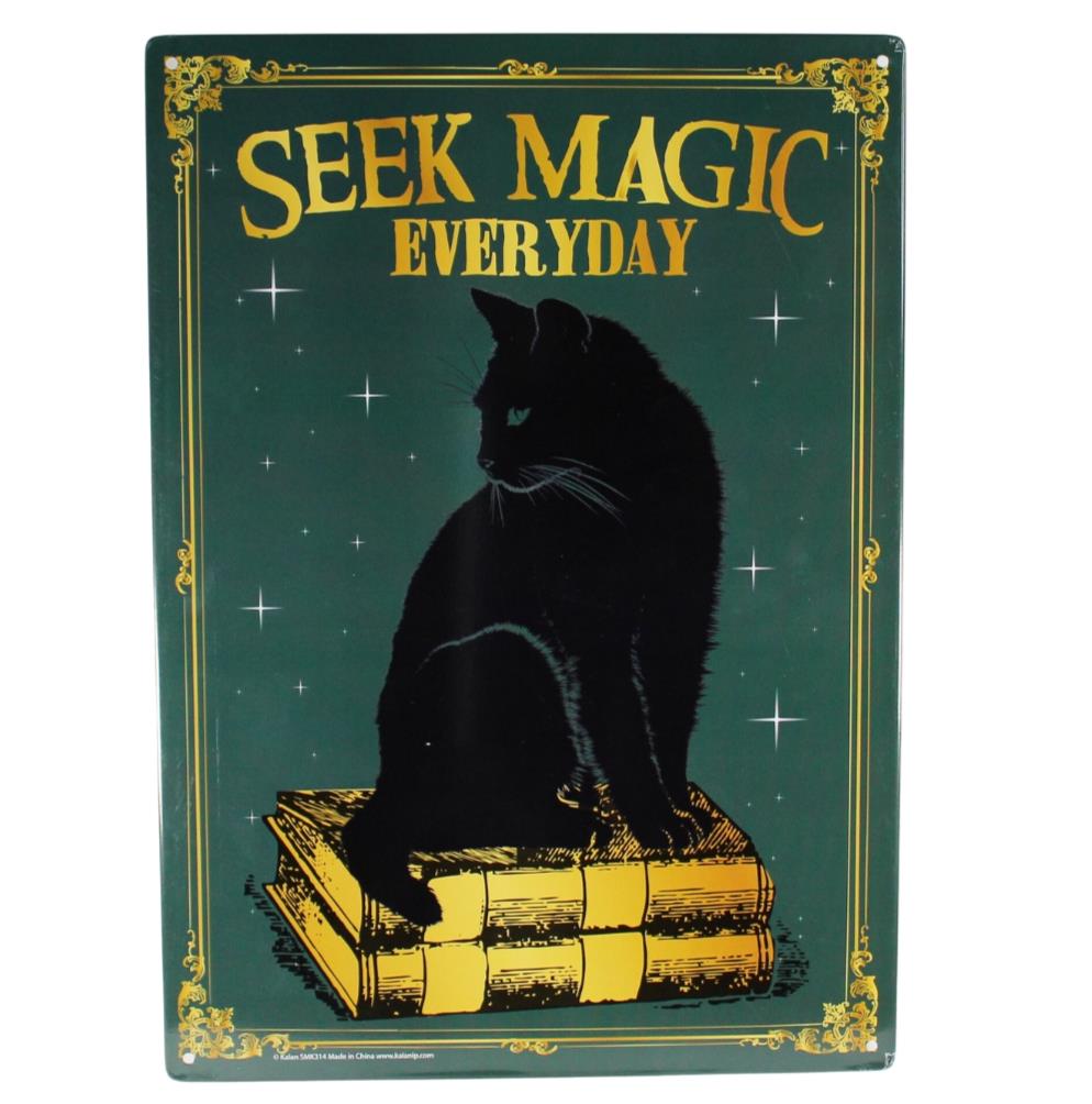 🐾 "Seek Magic Everyday" Metal Tin Sign – 11.5" x 8.25"
