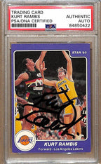 1984-85 Star Company #180 Kurt Rambis Lakers Signed/Auto Card PSA/DNA 178932