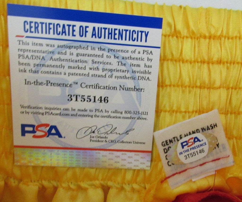 Dolph Lundgren Autographed Ivan Drago Rocky IV Insc Boxing Trunks PSA/DNA 179997