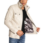 Jaspur Leather Jacket // Cream