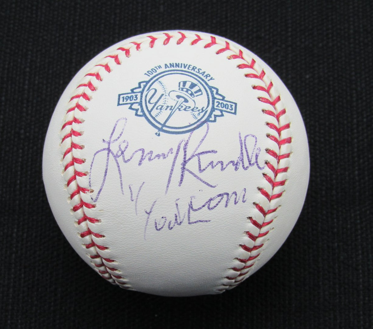 Len Randle Signed/Auto Yankees 100th OML Baseball JSA  186716