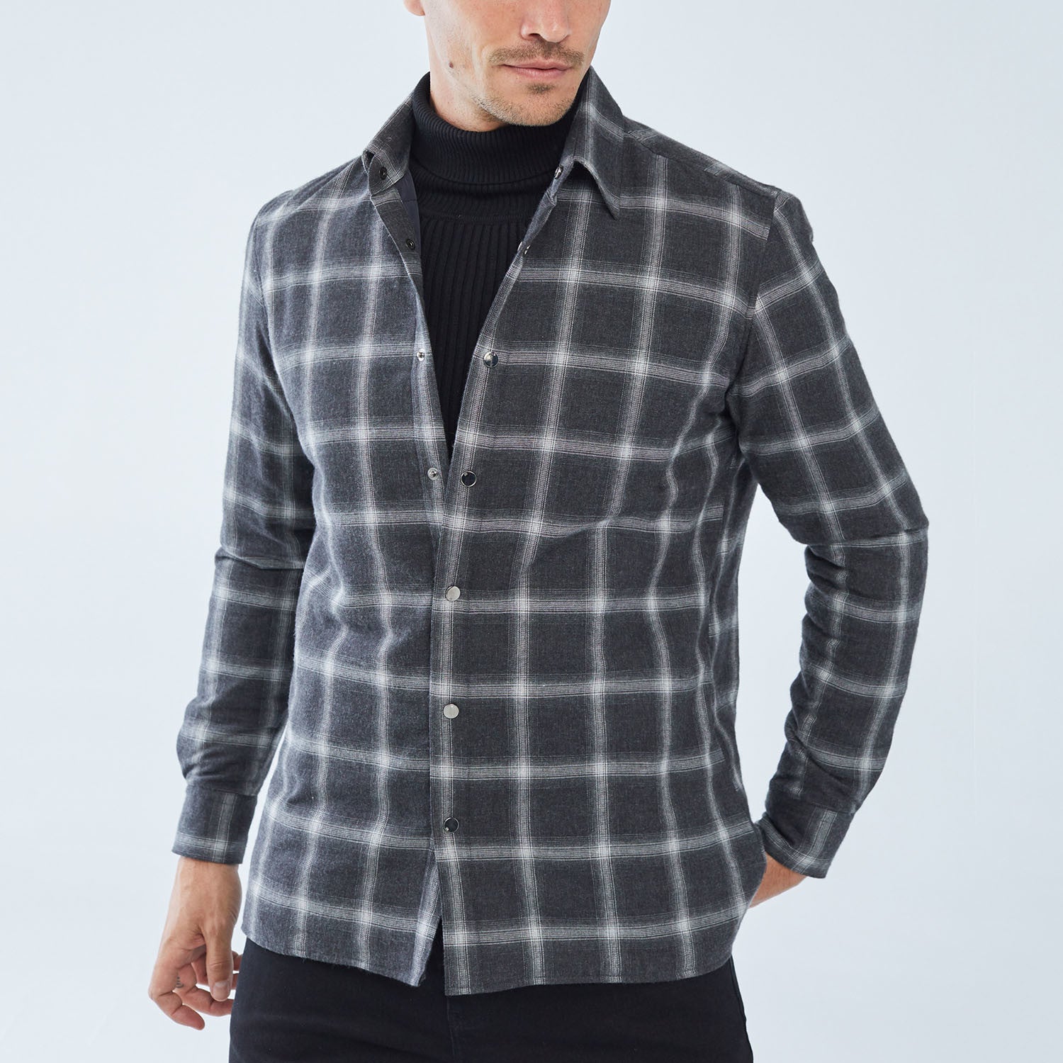 Vitali Checkered Shirt // Gray