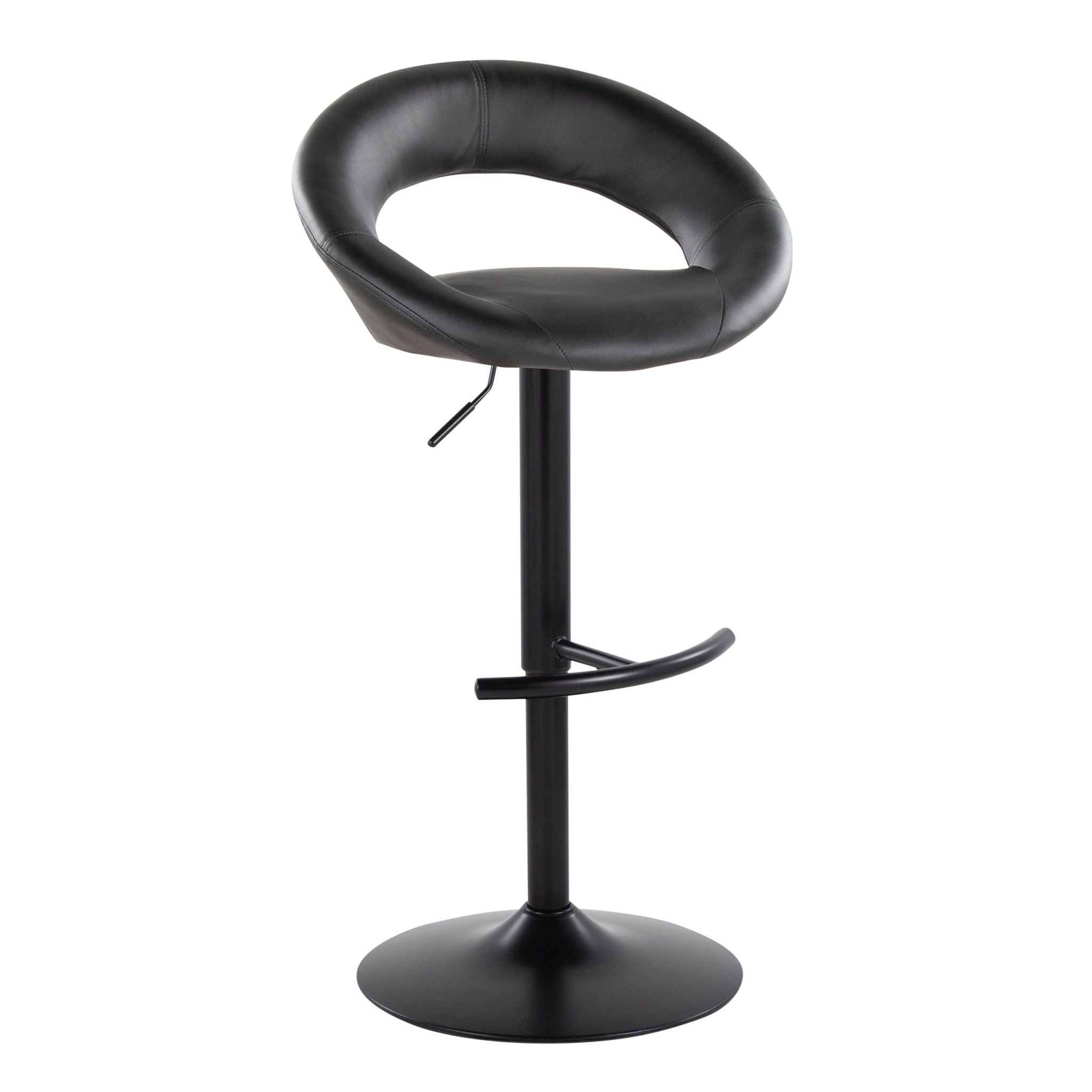 Posh - Contemporary Adjustable Barstool With Swivel & Rounded