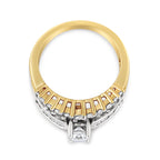 14K Yellow and White Gold 1 1/2 Cttw Round and Princess-Cut Diamond Band Ring (H-I Color, SI2-I Clarity)