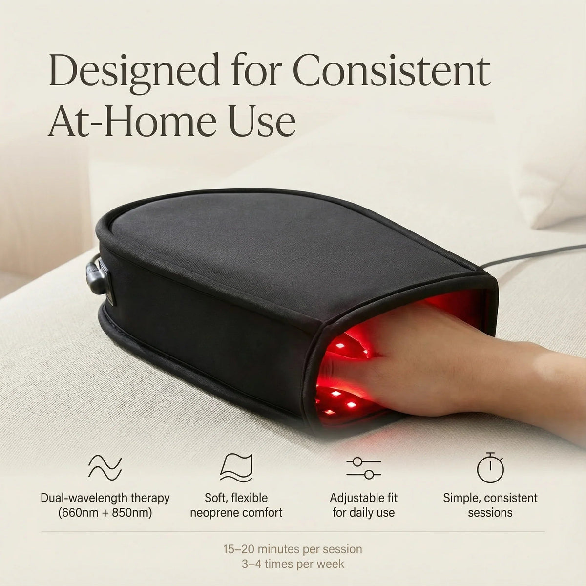 Nicebeam Red Light Therapy Hand Gloves