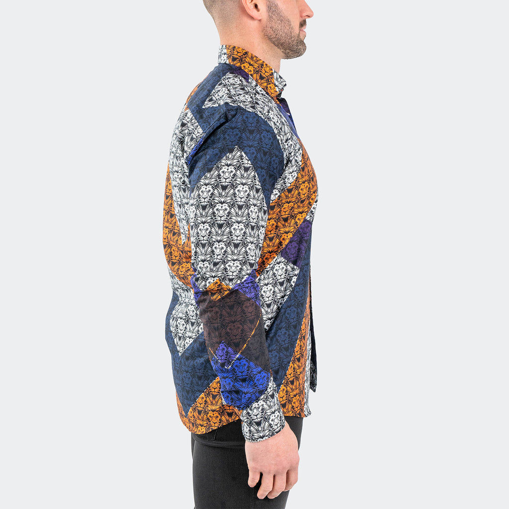 Fibonacci Afro Lion Button-Up // Black