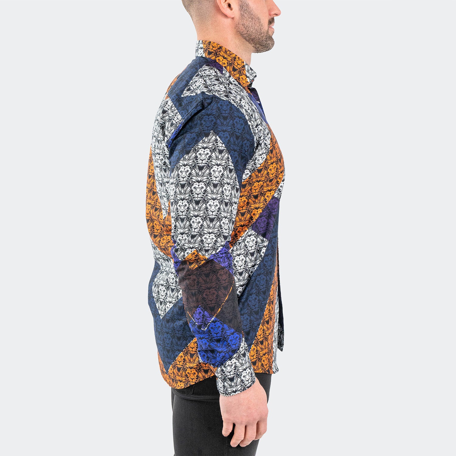 Fibonacci Afro Lion Button-Up // Black