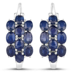 10.40 Carat Genuine Blue Sapphire .925 Sterling Silver 3 Piece Jewelry Set (Ring, Earrings, and Pendant w/ Chain)