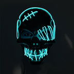 Halloween Scary One-Eyed Pirate Mask Cosplay Led Mask Adult Glowing Mask EL Wire Light Up For Halloween Festival Party Bar