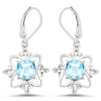 5.30 Carat Genuine Swiss Blue Topaz .925 Sterling Silver Earrings