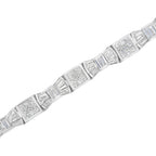 14K Yellow Gold 9.0 Cttw Diamond Alternating Bow and Box Link Bracelet (G-H Color, VS1-VS2 Clarity)- 7"