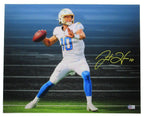Justin Herbert Autographed 16x20 Photo Los Angeles Chargers Beckett