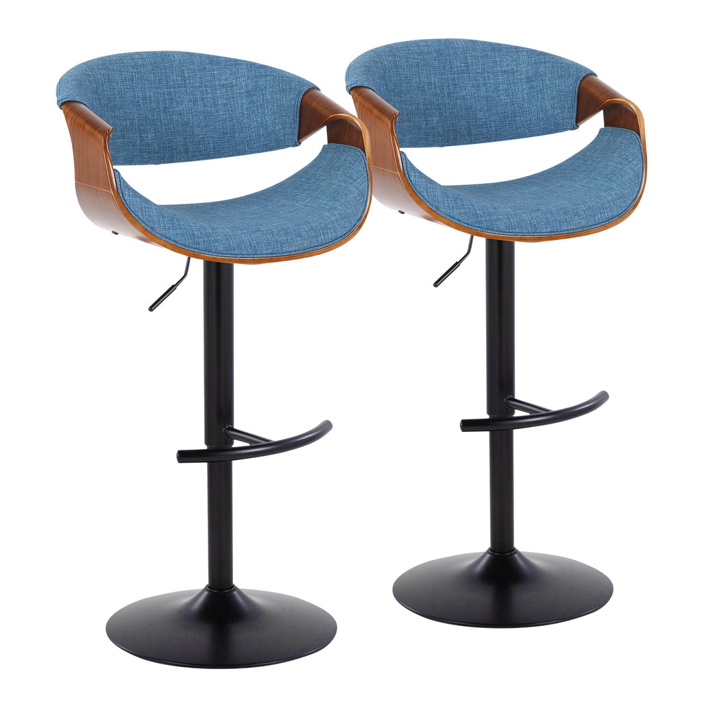 Curvo - Mid Century Modern Adjustable Barstool With Swivel (Set of 2)