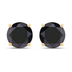4.30 Carat Genuine Black Diamond 14K Yellow Gold Earrings