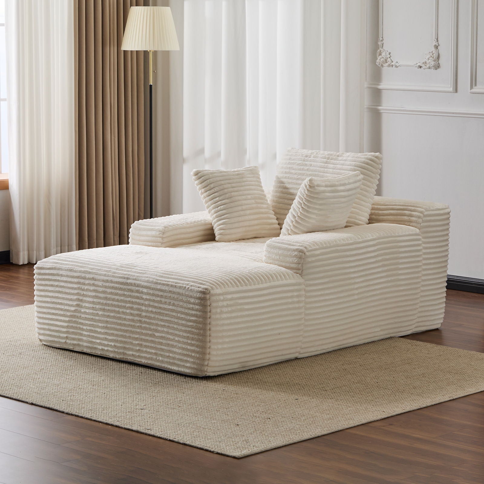 Oversized Chaise Lounge Chair Cozy Cloud Couch With 3 Throw