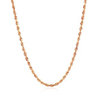 14k Rose Gold Solid Diamond Cut Rope Chain (2.30 mm)