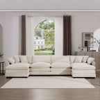 Modern Oversized Modular Cushion Sofa With Ottoman