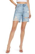 90s High Waist Denim Cutoff Shorts - Boardwalk