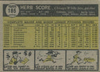 Herb Score White Sox Signed/Autographed 1961 Topps Baseball Card #185 162314