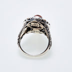 SS + 18K +  Pink Tormaline Ring + Diamond Accents